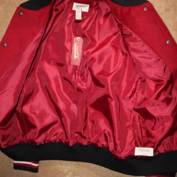 NWT Arizona Jean Co. Sz. L Red Varsity Letterman Retro Red Button Jacket (AA2) - Picture 7 of 7